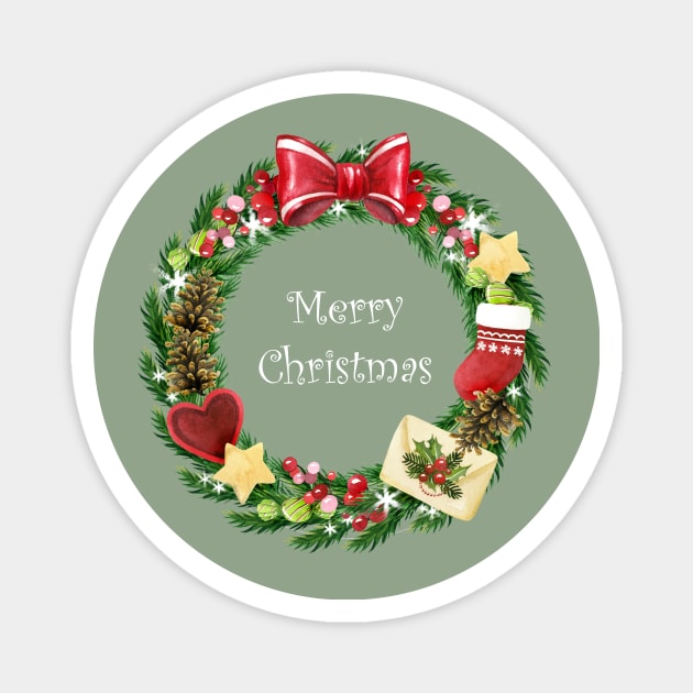 Christmas wreath Magnet by Kalindi Priya